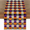 Camino de mesa de Halloween más vendido de Temu transfronterizo, mantel decorativo navideño de lino, alfombrilla de té de gama alta para mueble de TV