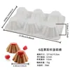 Molde de Silicone para Pudim e Creme com Renda Trapezoidal, Molde para Bolo Chiffon, Ferramenta de Confeitaria para Sobremesas de Chocolate - 6 Peças