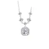 Lujoso Collar Cuadrado de Diamantes para Mujer, Cadena para Clavícula de Diseño Único, Regalo de Lujo Ligero para Novia, Sensación de Alta Gama