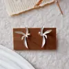 Nuevos Pendientes de Orquídea Minimalistas Retro Estilo Chino para Mujer, Pinzas para Orejas de Bobina de Mosquito No Perforadas de Nicho, Pendientes Mate Frescos al por Mayor