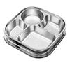 Compartimento para platos de comida rápida de acero inoxidable 304 de grado alimenticio, divisor de plato de almuerzo especial para adultos de cuatro rejillas con tapa