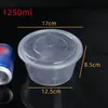 Caja de Empaque Desechable Comercial para Llevar, Tazón Rectangular Transparente para Comida Rápida, Juego de Lonchera de Grado Alimenticio con Tapa