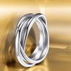 Anillo de acero titanio de tres anillos enrollados, anillo simple de viento frío, anillo giratorio de acero inoxidable para descompresión, joyería de nicho que no se decolora