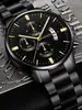 Reloj de Acero Inoxidable de Moda para Hombre Lujoso Calendario Cuarzo Pulsera Relojes de Negocios para Hombre Reloj Montre Homme