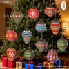 Conjunto de 12 Peças Planas 2D de Novas Decorações de Árvore de Natal de Madeira em Estilo Étnico Retrô para Montagem de Atmosfera Natalina