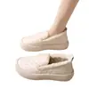 2026 Novos Sapatos Femininos Quentes de Pelúcia para Outono e Inverno, Sapatos de Algodão com Forro de Lã, Sapatos para Gestantes, Sapatos Baixos Confortáveis para Calçar e Tirar, Botas de Neve
