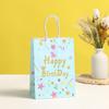 Bolsa de papel kraft, bolsa de regalo para fiestas de cumpleaños, bolsa de mano, fábrica al por mayor, bolsa de compras de papel kraft, el logotipo se puede fijar