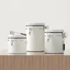 Latas seladas de aço inoxidável 304 com colher de aço, data giratória, latas de café, latas para lanches de chá, latas de leite em pó, venda quente transfronteiriça