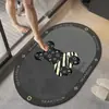 Tapete de piso de diatomita de luxo para entrada de banheiro, absorvente de água, secagem rápida, tapete antiderrapante para lavatório e vaso sanitário