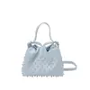 Bolsa de Perlas Linda Estilo Coreano para Mujer, Bolso Nube Único y Elegante, Versátil y Fresco, Bolso Cubo de Hombro Cruzado