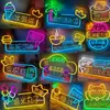 Luz Neon LED Placa Personalizada Placa de Luz Churrasco Feira Noturna Bar Popular Check-In Luz Decorativa Chá de Limão Outdoor