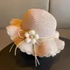 Sombrero de sol de estilo pastoral para niñas, sombrero de paja con temática de bosque para niños, sombrero de sol para protección solar en la playa para niñas, sombrero de sol con protección UV