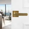 Manija de Puerta Metálica Simple para Hogar Puerta de Oficina Acero Inoxidable Fundición de Precisión Manija de Puerta Dorada Estándar Australiano Se Puede Personalizar