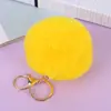 Llavero de Bola de Pelo de Conejo Rex Sintético de 8 cm Adorno Creativo para Coche Llavero Colgante de Bolsa Rellena de Pelo Sintético Regalo
