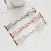 Nova Pulseira de Metal Fashionável para Relógio Compatível com Apple Watch iWatch Xiaomi Huawei Pulseira Elegante Versátil Joia para Mulheres