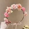 Coroas de Flores Headbands Mais Vendidas para Meninas, Headbands de Flores Artificiais, Adereços de Fotos de Verão, Acessórios de Cabelo de Flores Atmosféricos