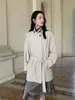 NEIHE 2026 Gabardina Casual Ligera Ligeramente para Exteriores con Botonadura Oculta para Mujer, Nuevo Modelo Otoño 260076