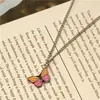 Collar de Mariposa con Diamantes Pintados con Goteo de Aceite Retro Europeo y Americano Cadena Larga de Lana de Aleación Moda Adornos de Comercio Exterior