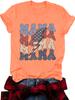 Amazon Verano Europeo y Americano para Mujer Día de la Madre Patrón Cuello Redondo Manga Corta Moda Casual Comercio Exterior Explosiones Camiseta
