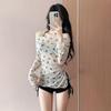 2025 Novo Conjunto de Banho Feminino Dividido Três Peças Cobrindo a Barriga Emagrecimento Levanta Busto Pequeno Coreia do Sul ins Fonte Termal