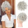 Moño de pelo rizado para mujer, peluca de fibra sintética rizada desordenada, estilo europeo y americano, accesorios para el cabello con cordón