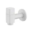 Grifo para Fregadero de Baño de Cobre Color Gris Metalizado, Apertura Rápida, Monomando Frío, Grifo de Agua para Balcón, Boquilla Doméstica Antisalpicaduras
