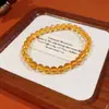 Pulsera Ajustable de Citrino para Atraer Riqueza, Estilo Vintage Sencillo y Versátil, Joyería de Moda de Lujo Ligero de Alta Gama para Mujeres