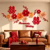Decoración de Habitación de Boda, Habitación Nueva, Pared de Fondo de Sala de Estar, Dormitorio, Carácter de Doble Felicidad, Guirnaldas de Flores, Entrada, Escalera, Decoración de Ceremonia de Boda