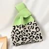 Bolso de Mano para Mujer del Festival del Bote del Dragón Panda, Bolso Cubo Tejido, Estilo Coreano y Japonés Versátil, Bolso Tote Casual, Bolsa para el Almuerzo, Lindo y Divertido