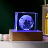 Adornos de cubo de luz nocturna de cristal de galaxia al por mayor transfronterizos, nube de amor, ballena, manualidades de cristal tallado, regalos