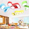 Lámpara de araña LED para jardín de infantes con letras, lámpara personalizada creativa con forma de parque infantil para niños, lámpara de techo para lugar de educación temprana