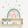 LD64135 desenho animado verde rosa flor arco-íris decoração de sala de estar reforma de quarto atmosfera acolhedora adesivos de parede autoadesivos