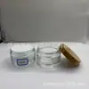 Pote de Creme de Madeira de Bambu Redondo com Tampa Recarga Cosmética Transparente Vidro Fosco para Skincare Frasco de Amostra para Máscara