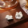 Pendientes de Flor Mate con Aguja de Plata S925, Modernos, de Alta Gama, Elegantes y Elegantes Pendientes, Diseño de Nicho, Pendientes Suaves