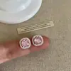 Pendientes Super Brillantes de Circonita Rosa Forma de Cubo de Azúcar para Mujer, Pequeños y Delicados, Elegantes y Modernos, Pendientes Elegantes para el Día a Día