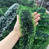 Decoração de Natal de Fita de Lã com Flocos de Neve, Borda Branca Borda Verde Cor Escura, Layout de Cena com Faixa Colorida Fita de Flor