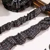 Volantes de Encaje Ondulado Cinta a Cuadros Decoración de Ropa Sombrero Corbata DIY Pasador Lazo Falda a Cuadros Cinta