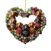 Decorações de Natal Transfronteiriças Árvore de Natal Presentes Novos Produtos Acrílico Plano Decoração de Casa Cachorro Dachshund Enfeites Pendurados