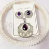 Nuevo especial transfronterizo explosión de tendencia europea y americana titanio acero alta calidad color collar pendientes traje femenino joyería de concha real