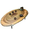 Mesa de Té de Madera de Alcanfor Talla de Raíz Madera Maciza Mesa de Café Pequeña Estilo Shaji B&B Sala de Estar Ventana Saliente Tatami Mesa Pequeña