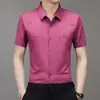 Nova Camisa Masculina de Manga Curta Estilo TikTok Verão 2024 Leve Madura Casual Gola Lapela Camisa Sem Marcas para Homens