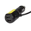 Grabadora de conducción de coche lente dual cargador de coche navegador GPS cargador cable de alimentación de 3,5 m con doble USB