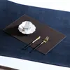 Mantel Simple Estilo Japonés Grano de Madera Piel de PU Mantel Occidental Grueso Base para Tazón Mantel de Mesa Impermeable Antideslizante Aislante Térmico Mantel para Vajilla
