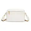 2024 Nueva Bolsa para Mujer Directo de Fábrica Comercio Electrónico Transfronterizo Bolso Cuadrado Pequeño Bolso de Hombro Cruzado Bolsa con Hilo Bordado Cinta PU Doble Correa de Hombro