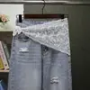 Saia Cover-Up de Renda Moda Coreana Primavera/Verão 2026 com Design Único, Saia Cover-Up de Renda Branca para Mulheres, Sobreposição de Saia com Barra Doce e Versátil