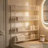 Prateleira de Armazenamento para Trás da Porta de Banheiro sem Furo Prateleira de Parede Multicamadas para Vãos Estreitos Prateleira de Armazenamento de Parede para Banheiro Lateral do Gabinete de Banheiro