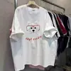 Camiseta unisex de manga curta com estampa de cachorro de desenho animado em seda de leite 2026 verão casual solta estilo coreano top