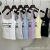 0420# Primavera y Verano Nuevo Verano Ropa Exterior Top Interior Dulce Picante Lazo Estampado de Letras Camisola Chaleco para Mujer