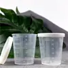 Copo Medidor Transparente de Plástico 30ml com Tampa e Marcações de Escala, Copo Medidor Pequeno com TAMPA, Copo de Plástico Sub-embalado 30mL