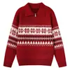 Ropa ACU para Hombre Suéter vintage de cuello alto con media cremallera para hombre, Nuevo producto otoño e invierno 2026, Top casual jacquard Fair Isle para hombre